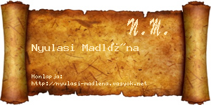 Nyulasi Madléna névjegykártya